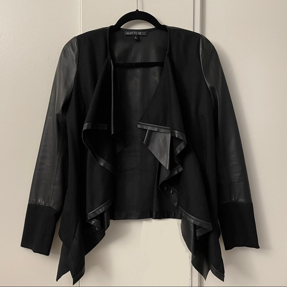 Drape Front Leather Jacket - image 4